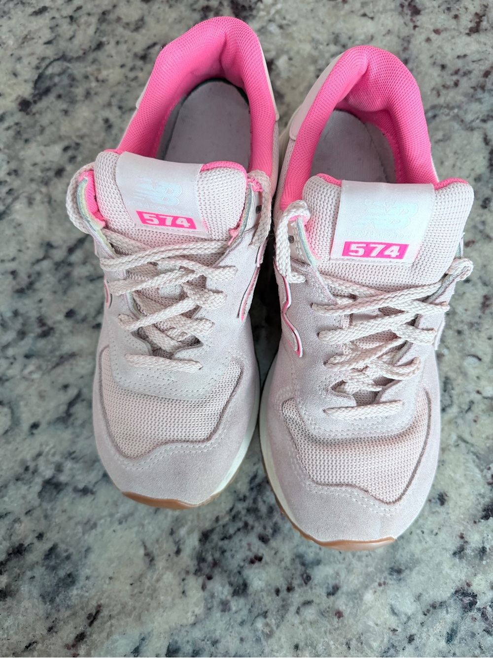 New Balance Women's Light Pink Athletic Sneaker with Bright Pink Lining - Picture 5 of 9